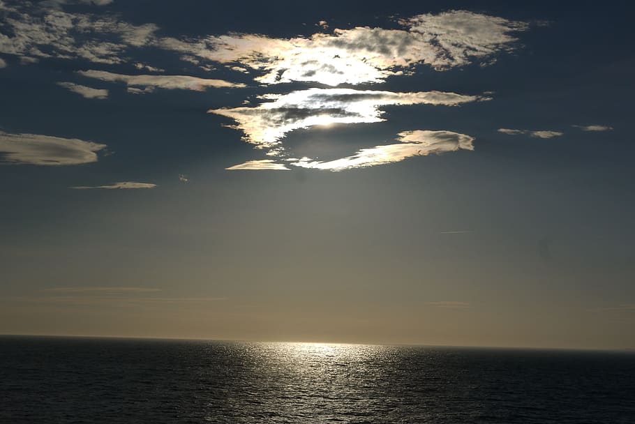 Cloudy, Sun, Beach, Sea, Sky, summer, clouds, outdoors, scenic HD wallpaper