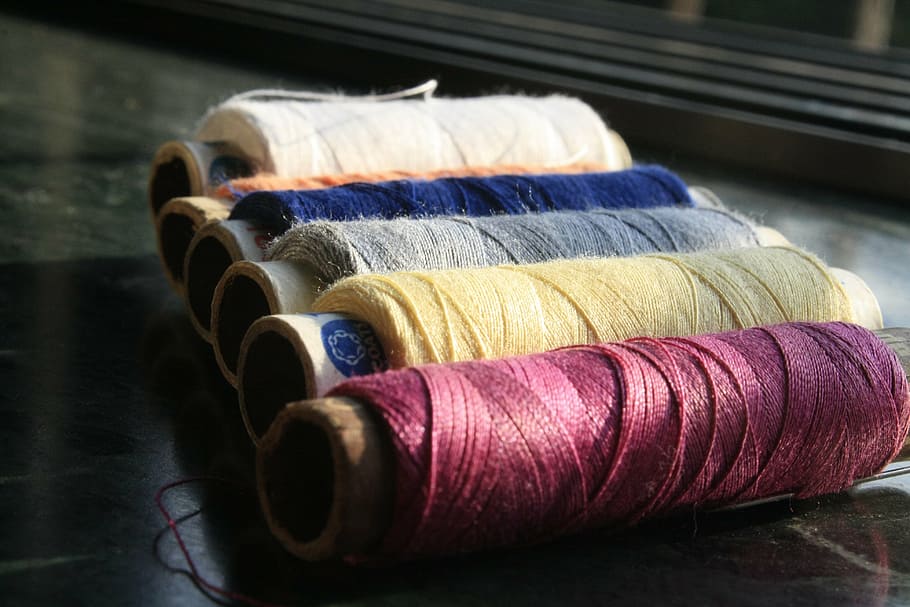 reels, thread, sewing, craft, textile, tailor, needlework, bobbin HD wallpaper
