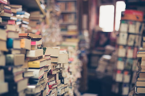 stack of books, book store, 2nd hand, retro, hipster, shop HD wallpaper