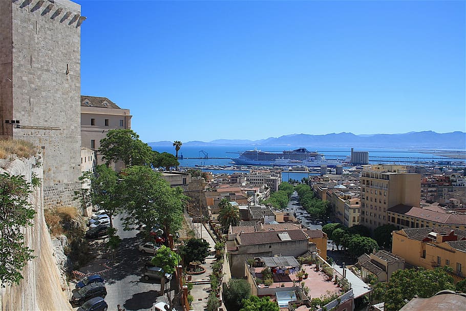 cagliari, bastione santa croce, porto, architecture, cityscape, HD wallpaper