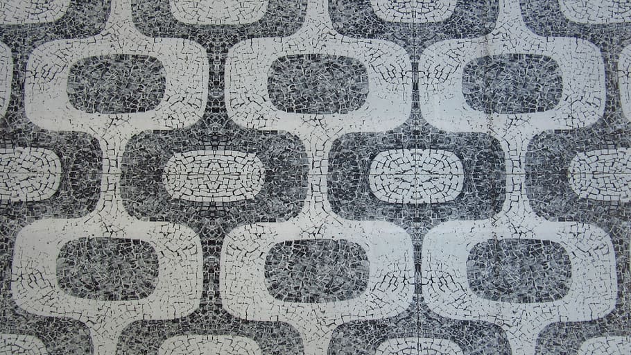 Mosaic, Ground, Pattern, Road, regularly, vintage, floor, full frame HD wallpaper