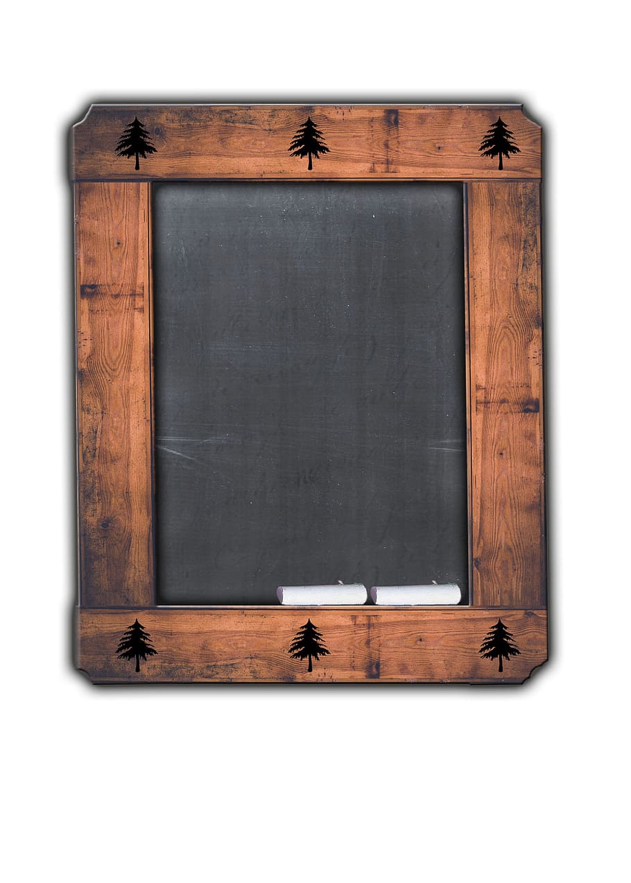 brown wooden framed chalkboard, rustic, blackboard, old, wood - Material