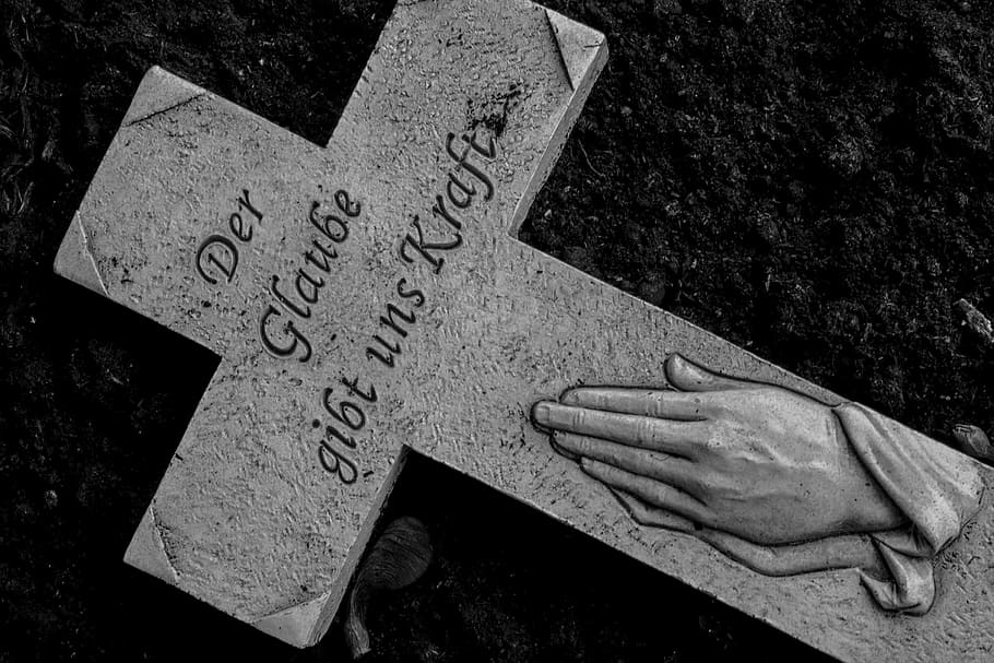 cross, grave, grabschmuck, dead, death, cemetery, tombstone, HD wallpaper