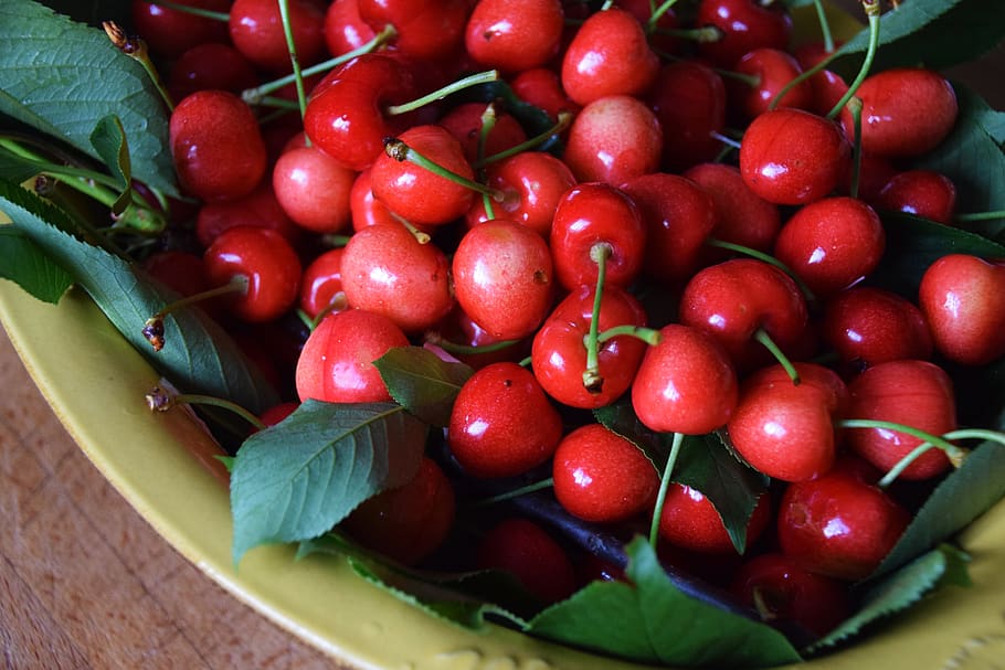 cherry, basket, fruit, collection, food and drink, freshness HD wallpaper