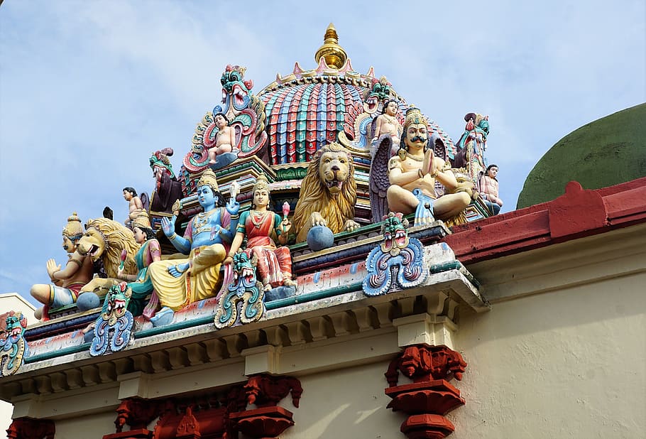 sculpture, temple, statue, religion, travel, dragon, art, ornament, HD wallpaper