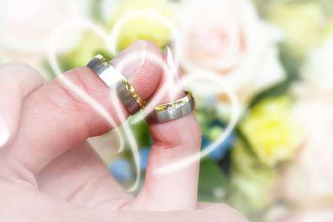 wedding rings, roses, background, thumb, heart, love, romance HD wallpaper