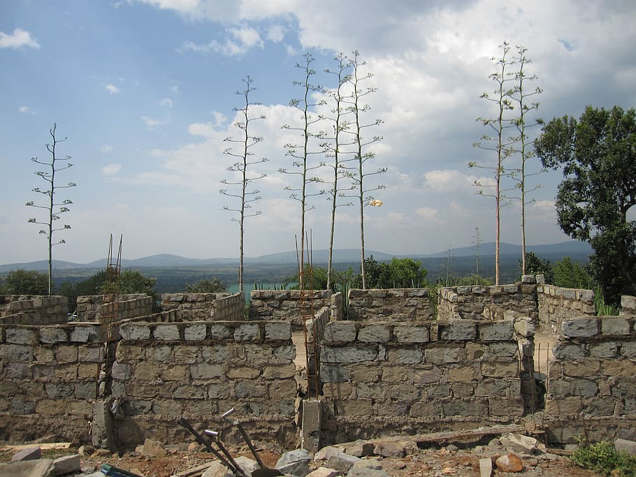 Kenya, Build, Construction, build site, cloud - sky, rural scene HD wallpaper
