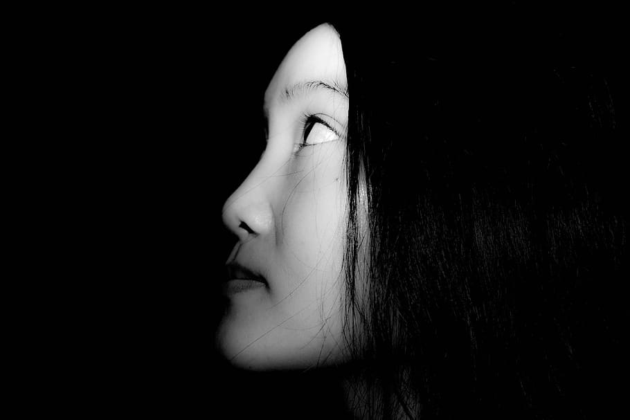 woman facing sideways, face, girl, look, tranquility, travel HD wallpaper