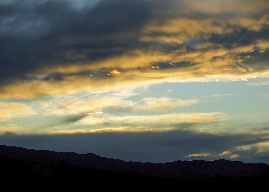 evening, sky, clouds, weather, sunset, nature, abendstimmung HD wallpaper