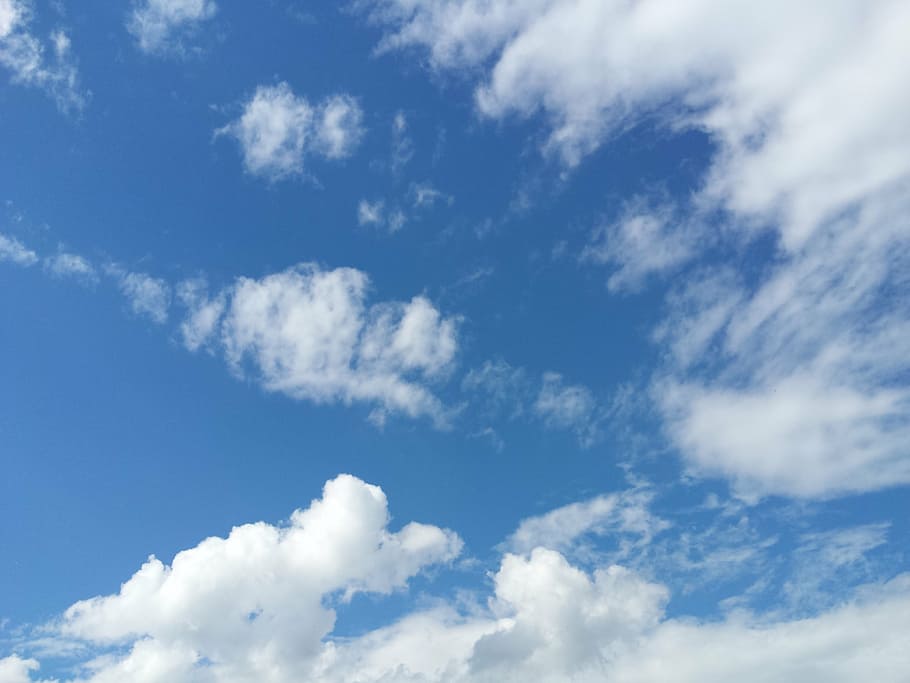 sky, blue, clouds, weather, nature, cloudscape, air, atmosphere HD wallpaper