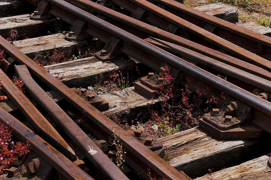 Train Tracks, Lines, Railway, railroad, travel, steel, metal, HD wallpaper