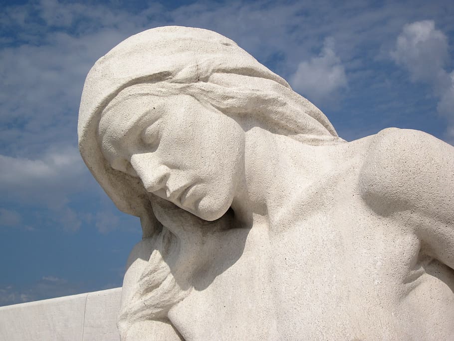shallow focus photography of woman statue, vimy monument, vimy ridge HD wallpaper
