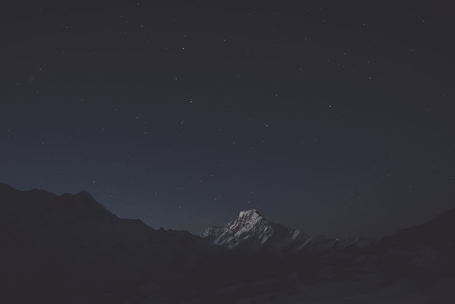 dark, night, sky, mountain, landscape, scenics - nature, star - space HD wallpaper