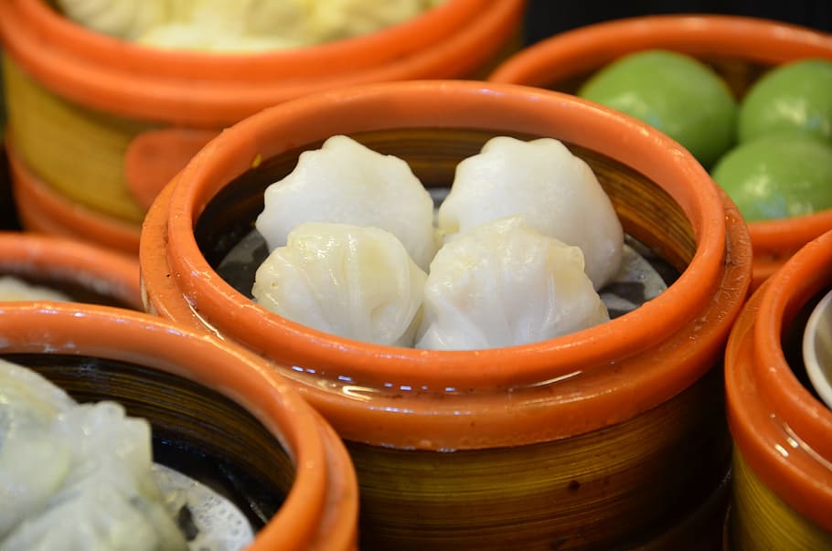 Gourmet, Steamed Jiaozi, shrimp dumplings, morning tea, early, HD wallpaper