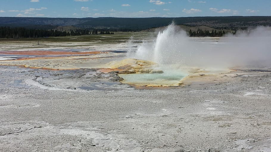 Hot, Spring, Yellowstone, water, motion, nature, beauty in nature HD wallpaper