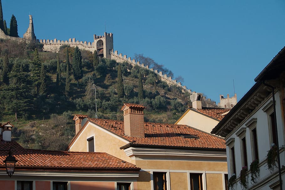 marostica, veneto, italy, vicenza, city, walls, building, architecture, HD wallpaper