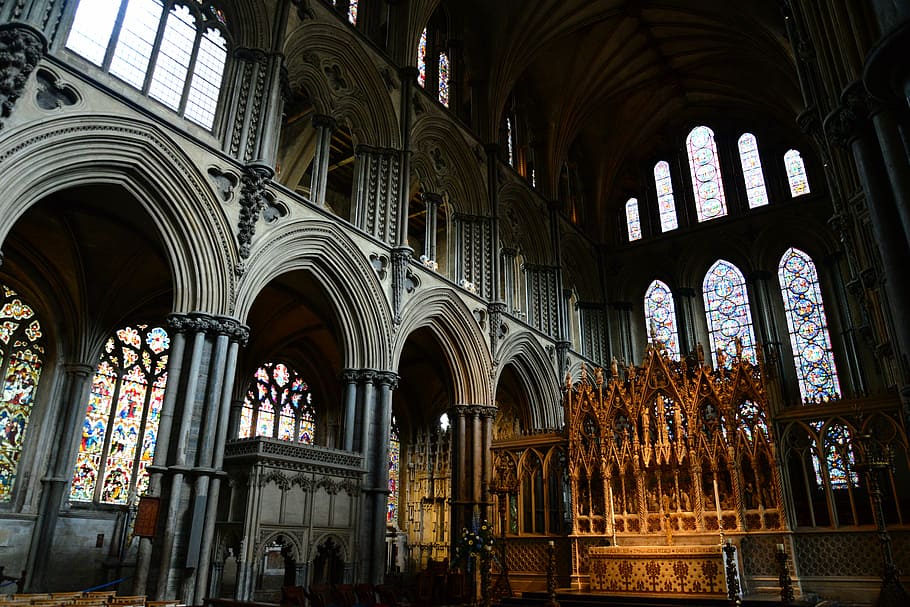 cathedral, inside, architecture, construction, old, materials HD wallpaper