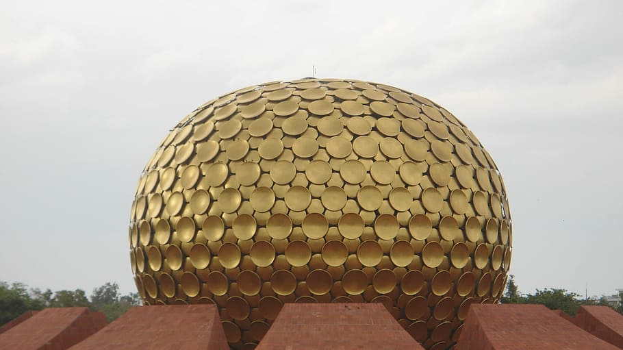 Golden Globe, Pondicherry, Ashram, matri mandir, aurobindo ashram, HD wallpaper