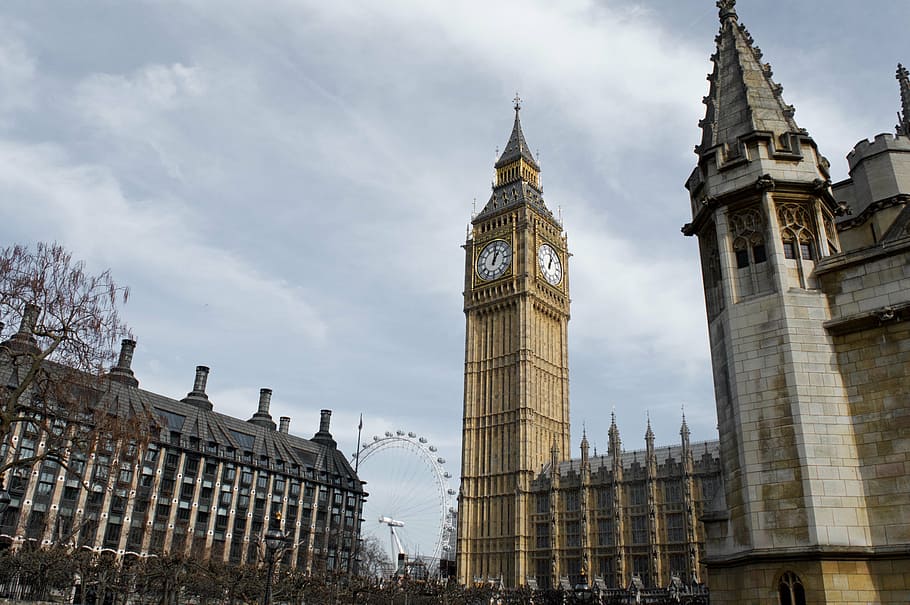 london eye, big ben, england, tower, uk, city, britain, british HD wallpaper