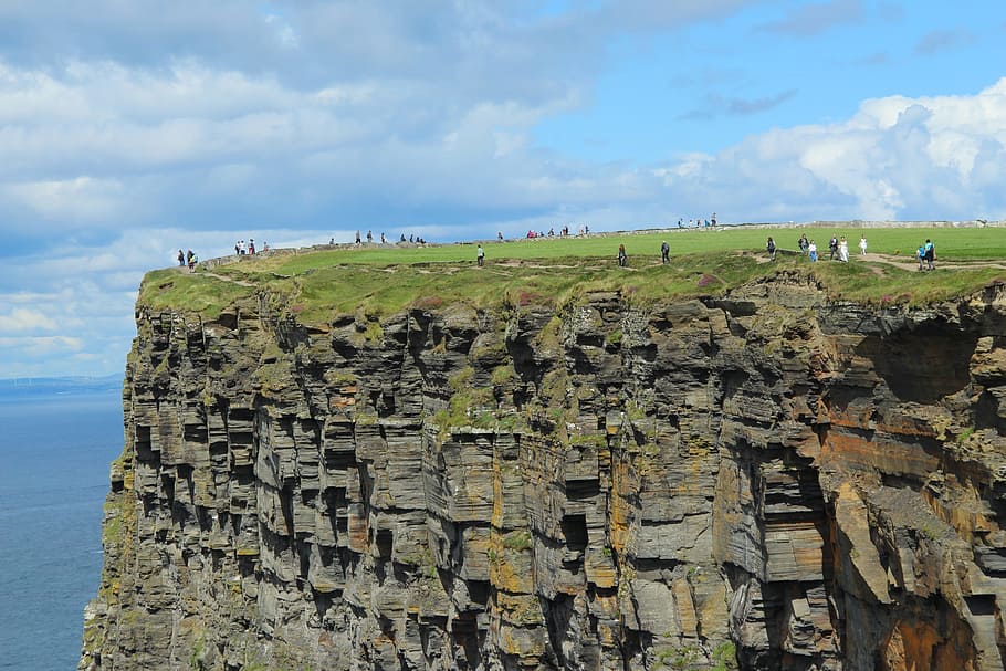 cliffs, mohar, ireland, atlantic, ocean, sky, cloud - sky, nature HD wallpaper