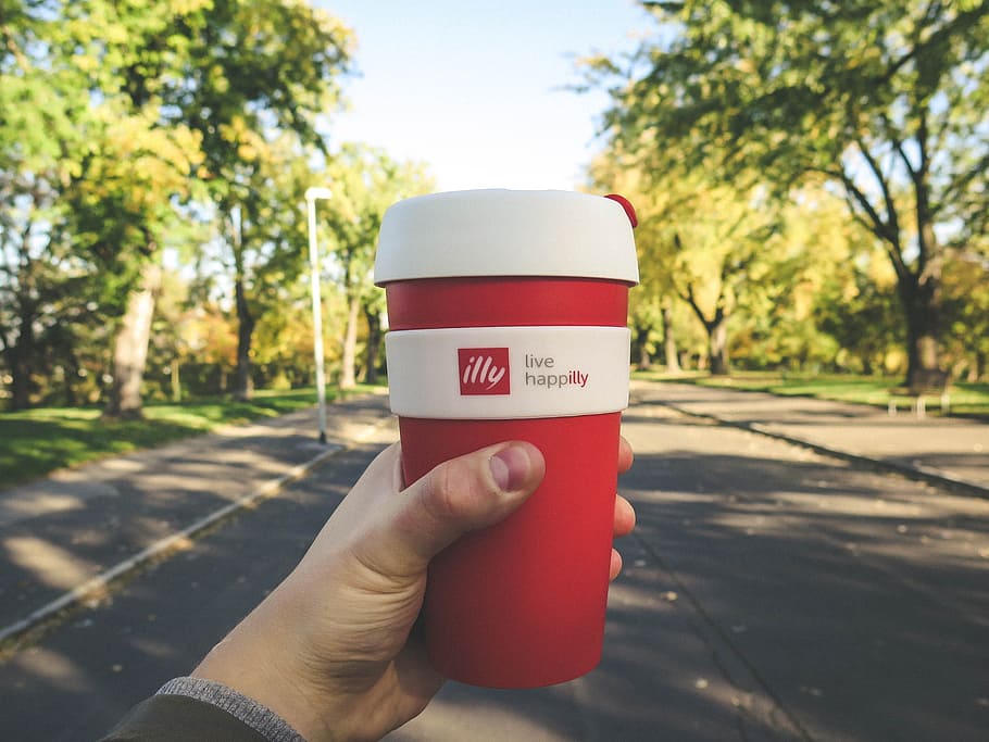 drinks, beverage, hand, coffee, hold, street, shadow, bokeh HD wallpaper