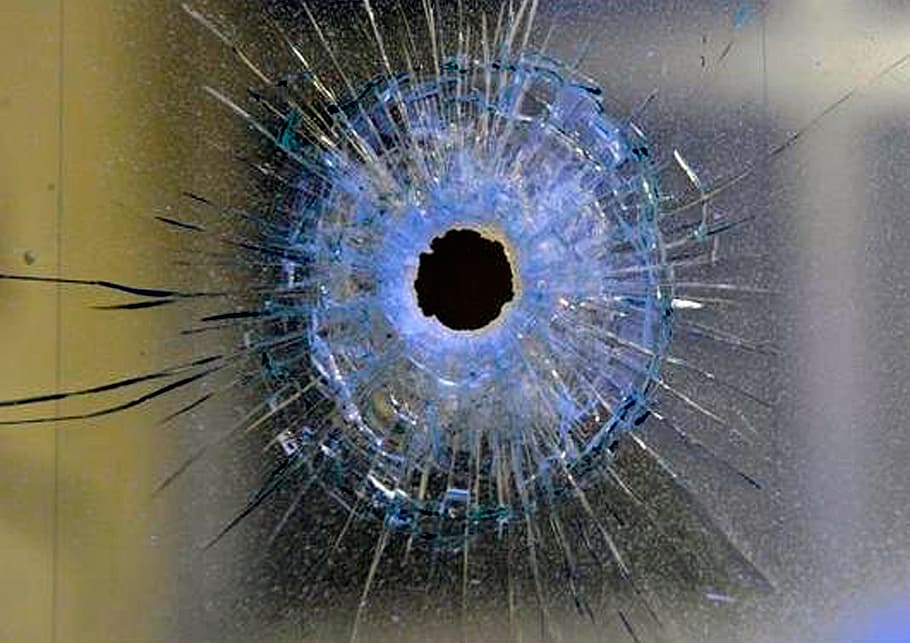 Glass, Hole, Margin, Ball, Disc, Crime, abstract, close-up HD wallpaper