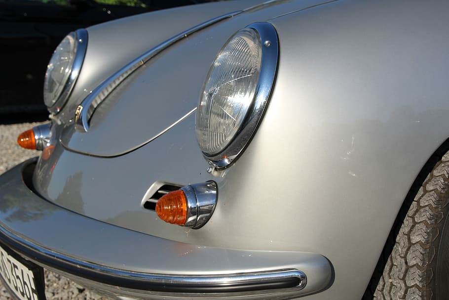 Porsche, Front, Headlight, silver, front headlight, car, transportation HD wallpaper