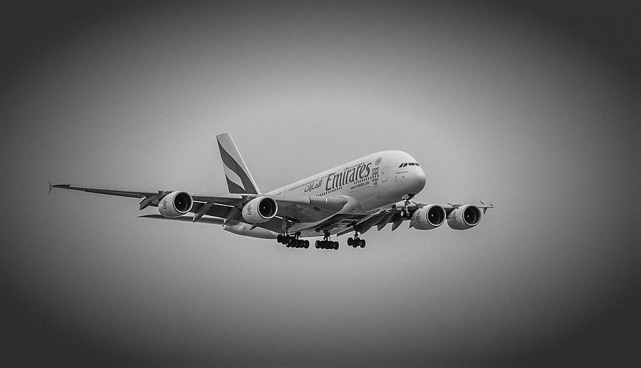 Aircraft, Jet, Landing, Airbus, A380, copenhagen, holiday, travel, HD wallpaper