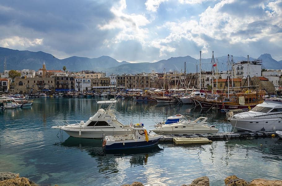 fishing vessels on dock during daytime, cyprus, kyrenia, city, HD wallpaper