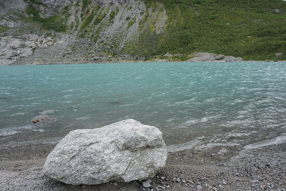 Glacier, Water, Cold, Clear, briksdal, waters, norway, nature HD wallpaper