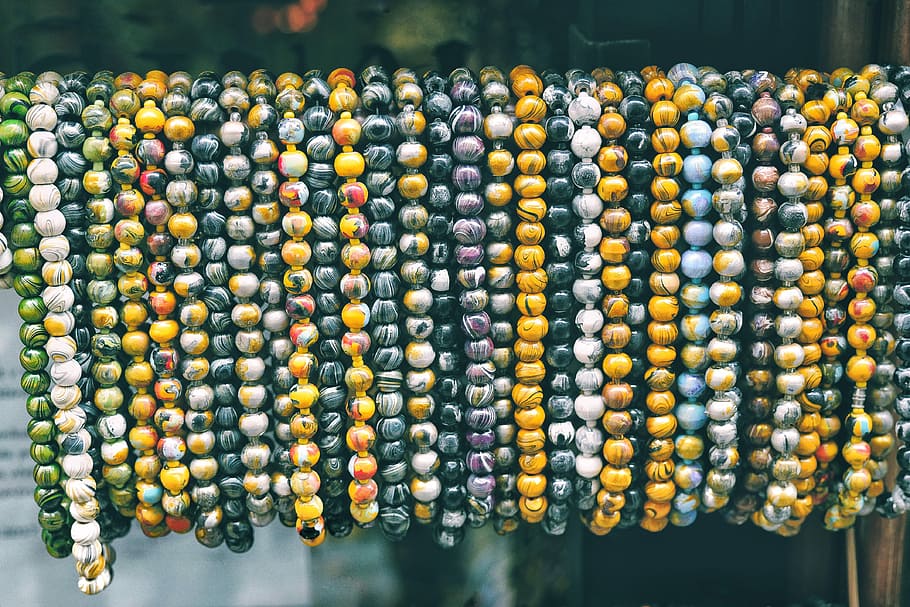 tesbih prayer beads lot, assorted-color beaded necklace lot, jewellery