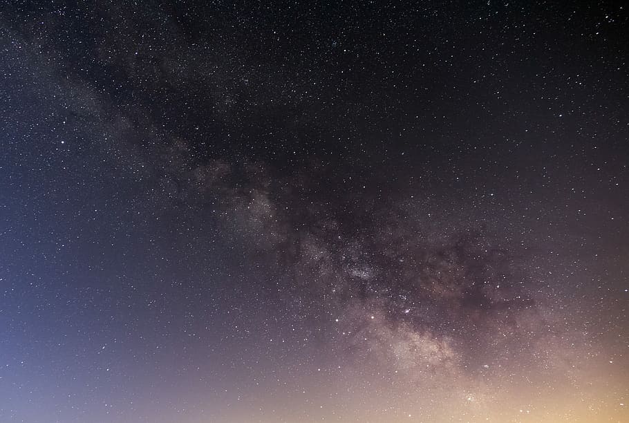 low angle photography of brown nebula, photo of galaxy, sky, star HD wallpaper