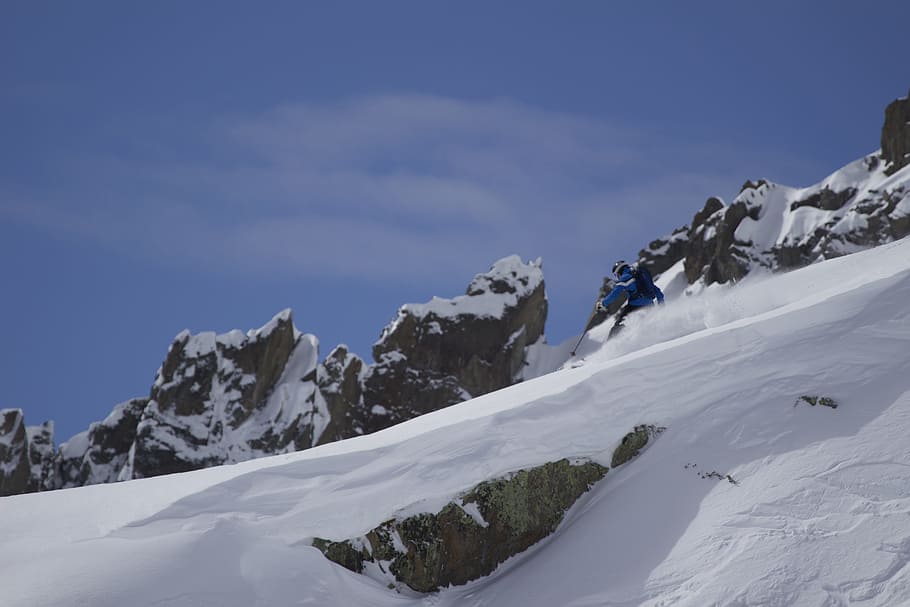 Skiing, Snow, Winter, Mountain, sport, skier, powder, outdoors HD wallpaper