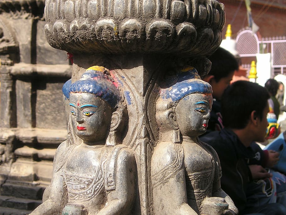 nepal, figures, statues, old, temple, buddhism, art and craft HD wallpaper