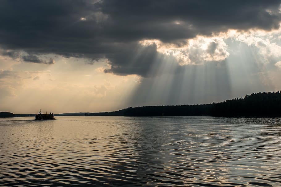 saimaa, clouds, lake, landscape, finnish, lake in finland, water HD wallpaper