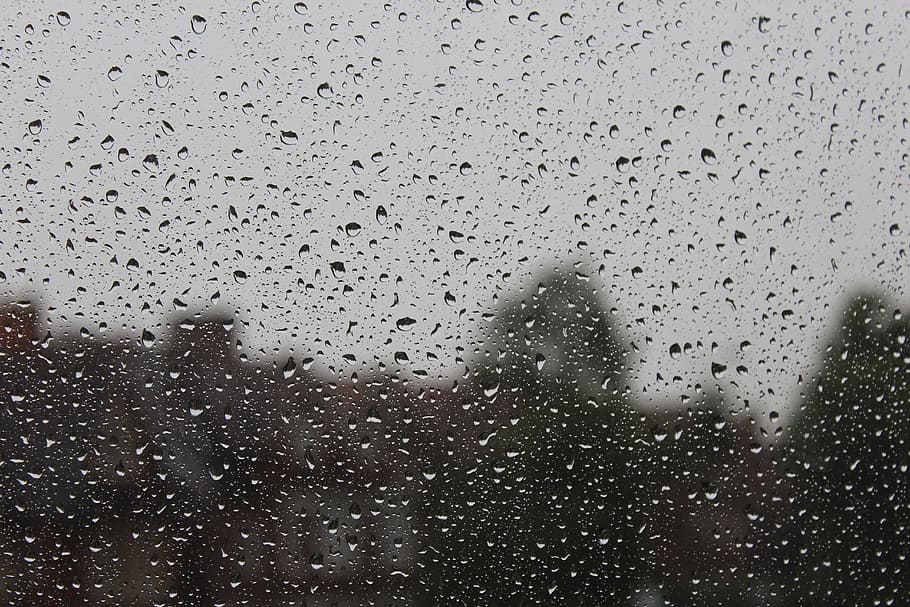 Raindrops, Window, Weather, water, wet, transparent, droplet HD wallpaper