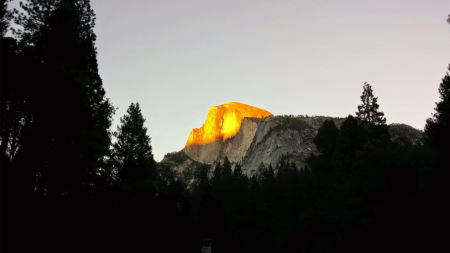 yosemite, mountain, sunset, forest, national park, california HD wallpaper
