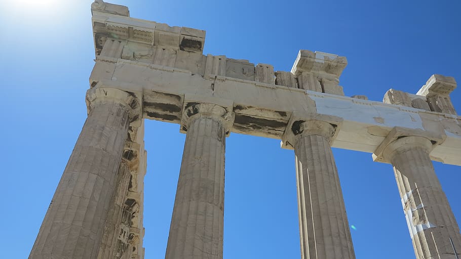 acropolis, temple, sky, history, the past, architecture, old ruin HD wallpaper