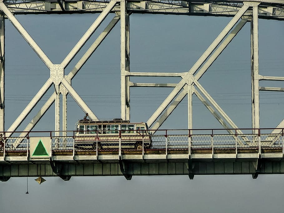 bus, bridge, coach, dakpassagier, built structure, architecture HD wallpaper