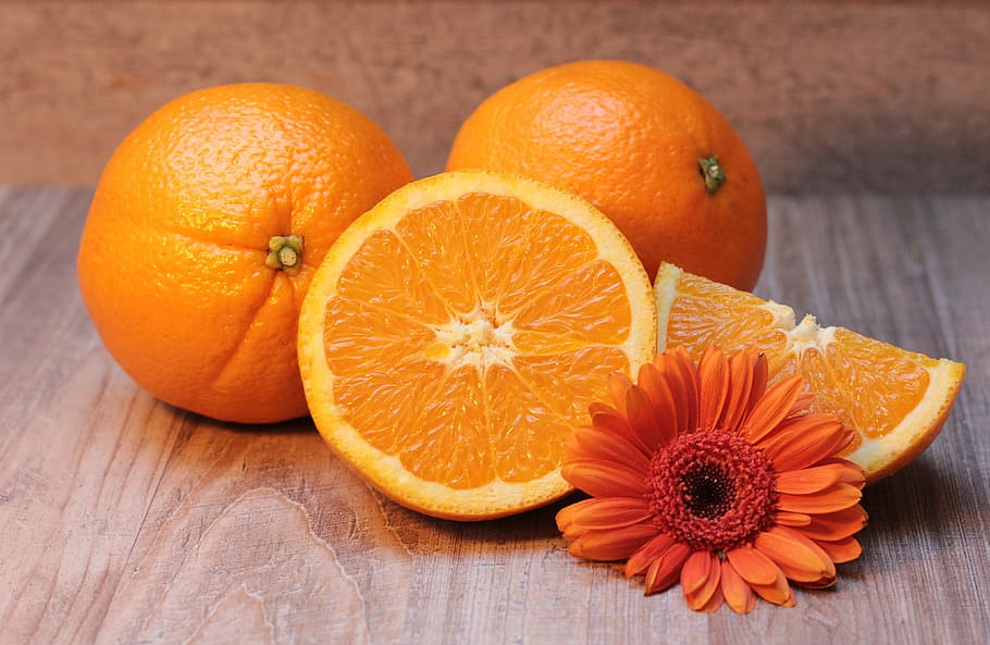orange mandarins, citrus fruit, healthy, vitamin c, frisch, half, HD wallpaper
