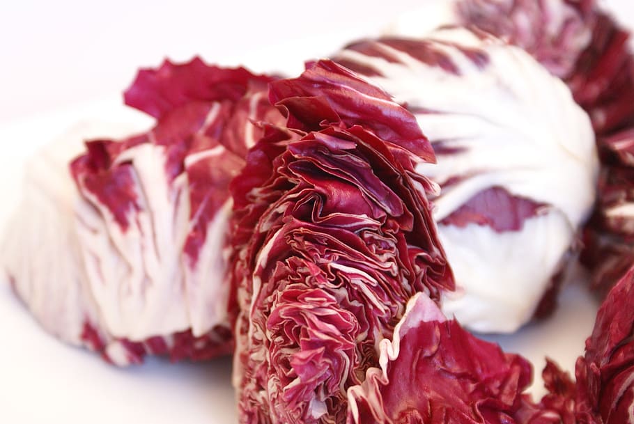 red cabbage, radicchio, salad, lettuce leaves, chicory, eat, food, HD wallpaper