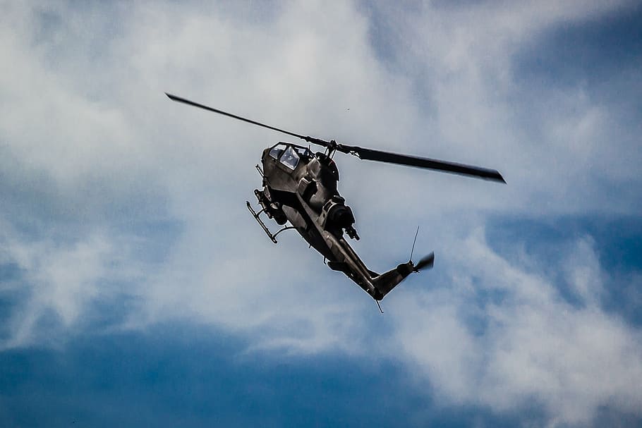 aircraft, clouds, flight, fly, helicopter, sky, military, flying HD wallpaper
