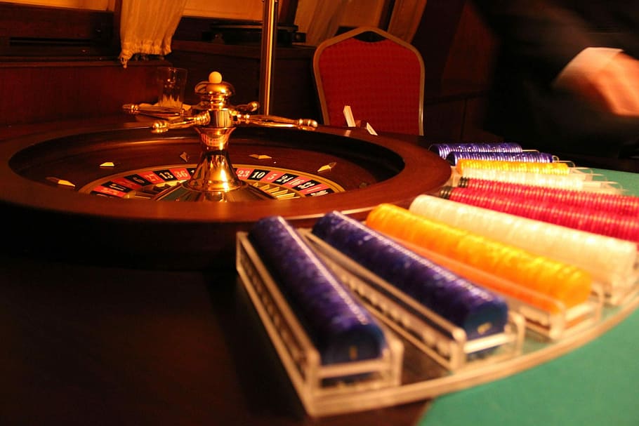 poker table and chip, Roulette, Casino, Play, Game, Bank, game bank