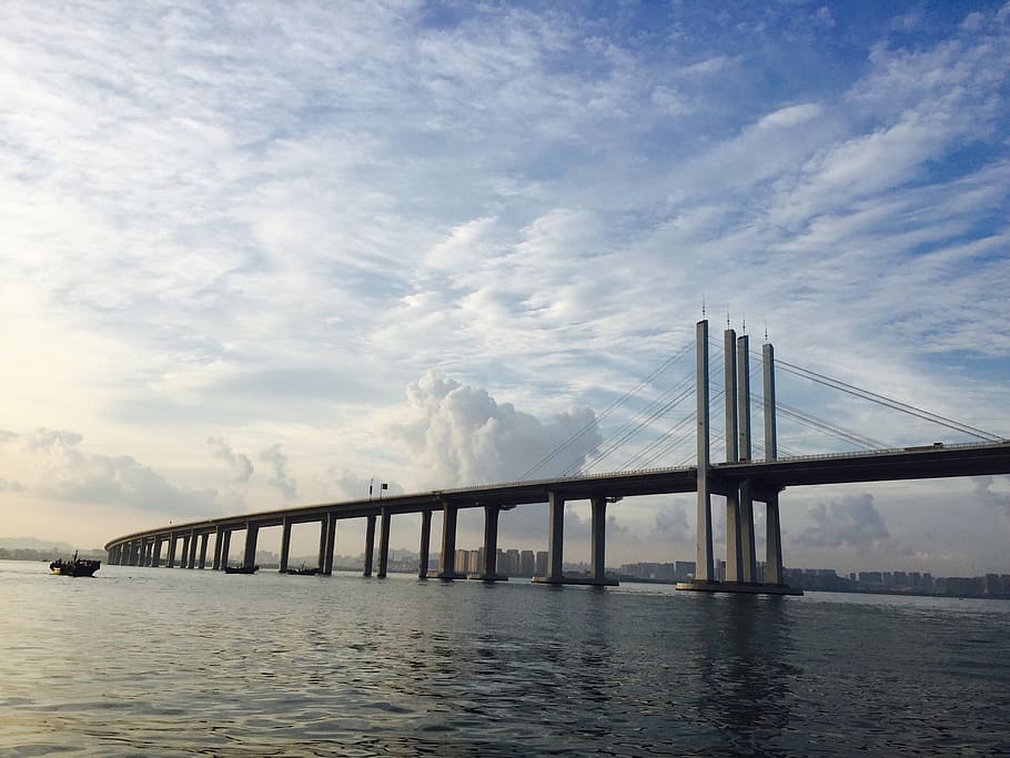 sky, 바다, 해변, bridge, connection, bridge - man made structure HD wallpaper