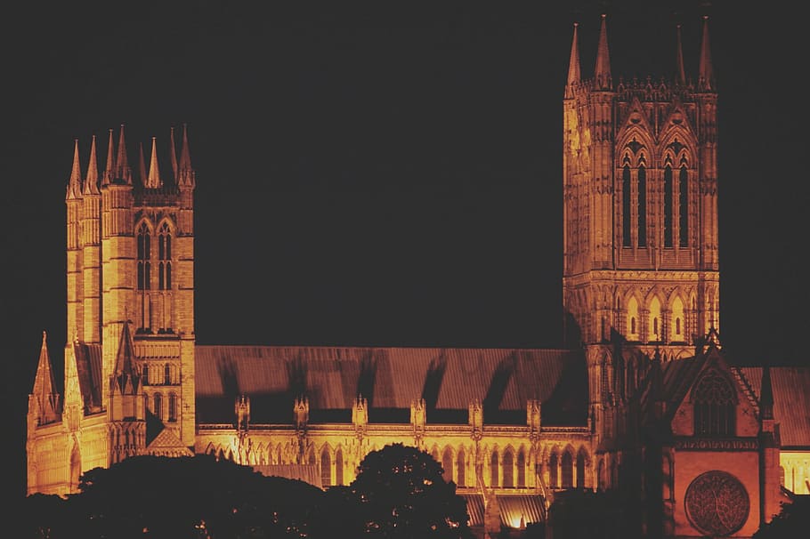 Hd Wallpaper Lincoln Cathedral Winsminster Palace London Church Night Wallpaper Flare