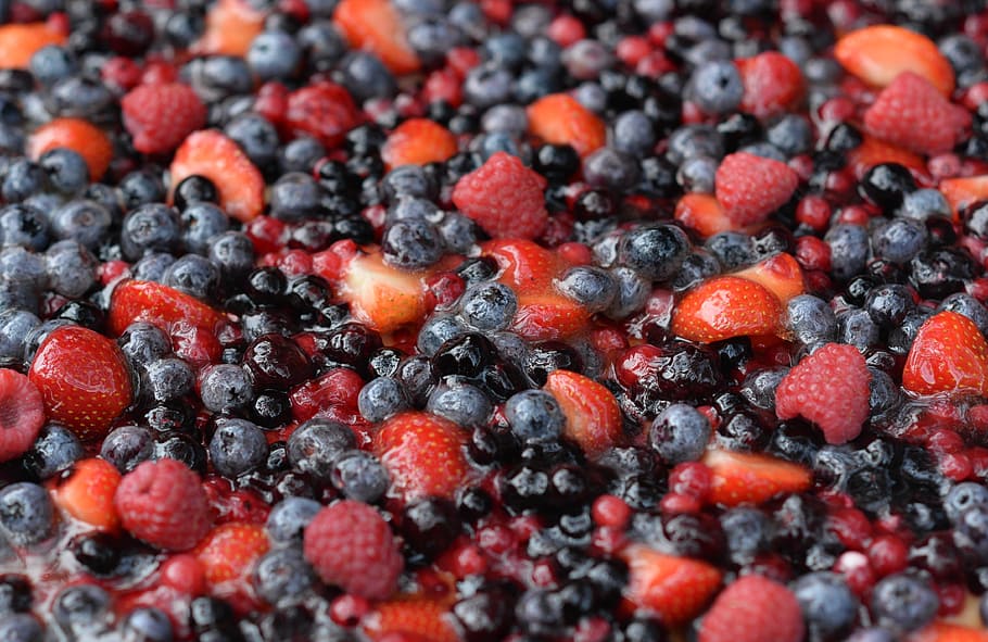 raspberry, strawberry, blackberry, pie, forest fruit, food HD wallpaper
