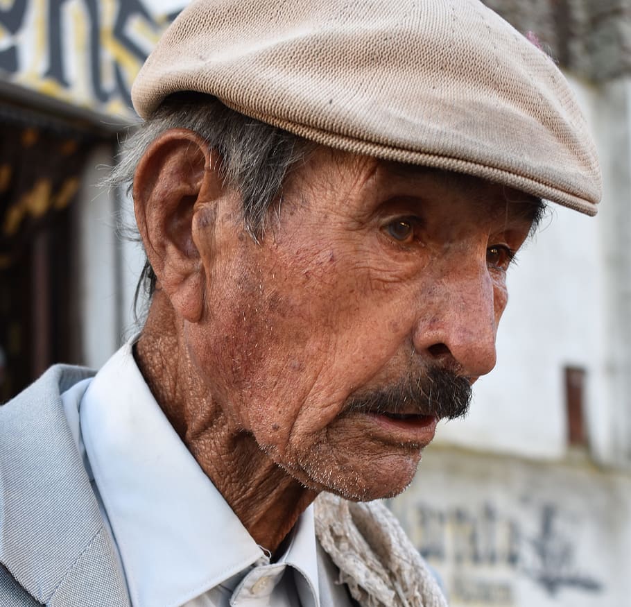 Man, Elder, Face, Person, Grandfather, headwear, one man only HD wallpaper
