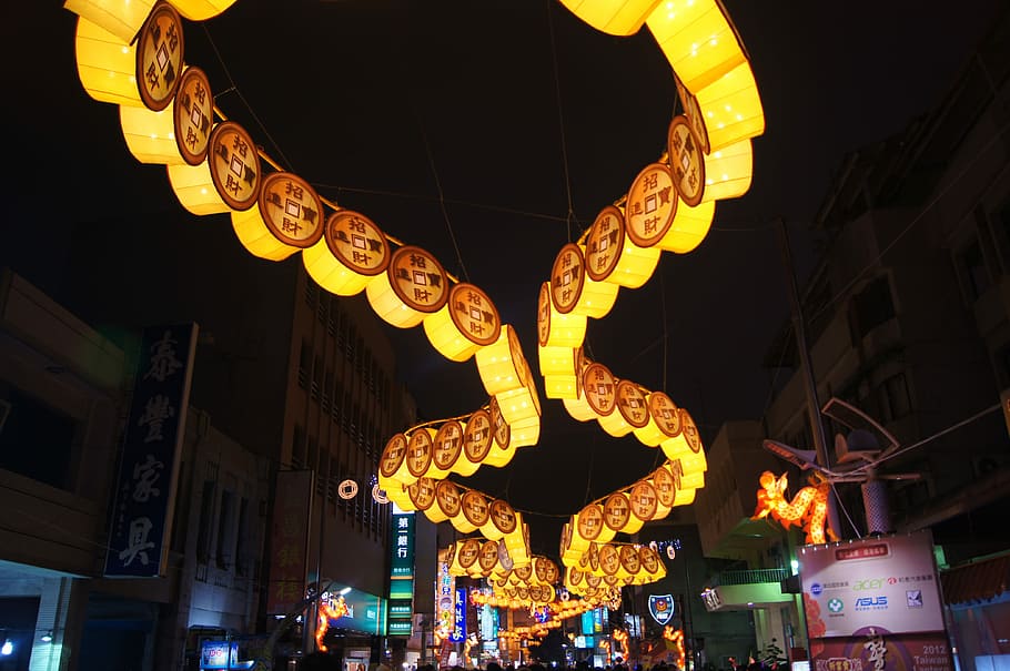 Lukang, Carnivals, Night, illuminated, arts culture and entertainment HD wallpaper