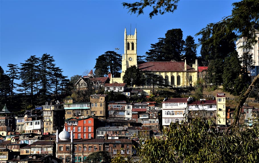 Christ, Church, Religion, Shimla, India, old, colonial, town, HD wallpaper