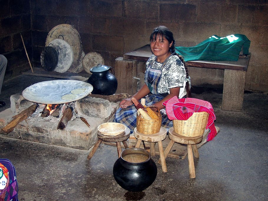 Tzotzil Maya, Chiapas Highlands, Mexico, cooking, stove, food
